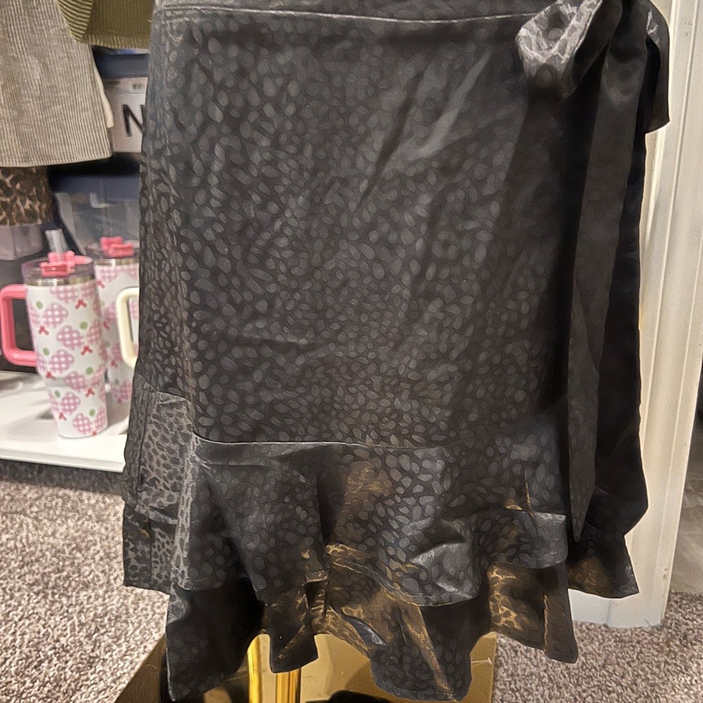 Elegant Black Ruffle Skirt